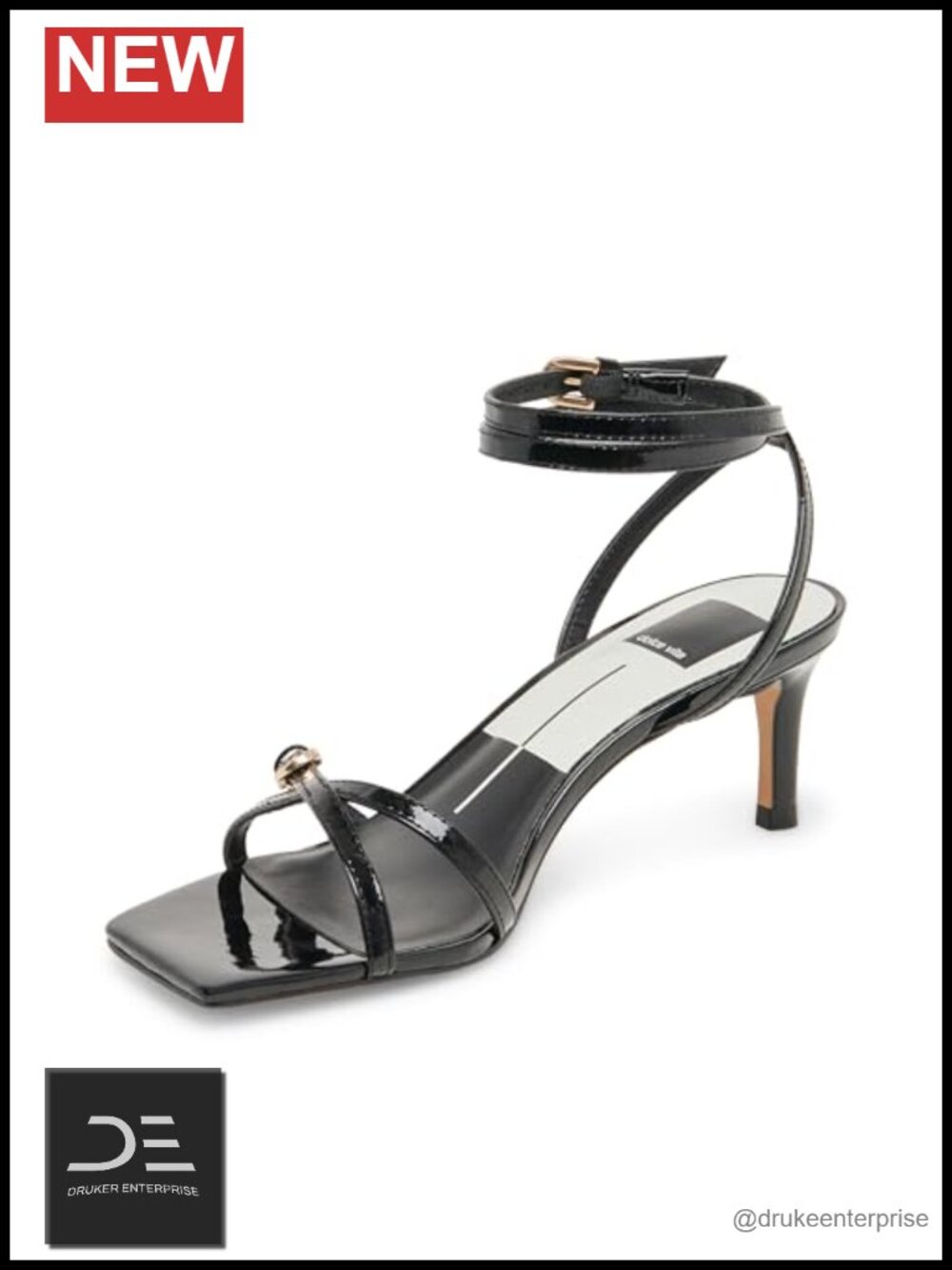 Women's Kitten Heel Slide Sandals with Ankle Strap, Open Toe